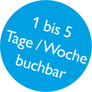 1 bis 5 Tage pro Woche buchbar